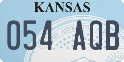 KS license plate 054AQB