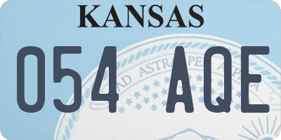 KS license plate 054AQE