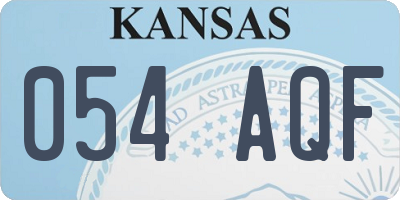 KS license plate 054AQF