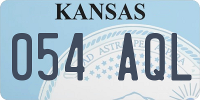 KS license plate 054AQL