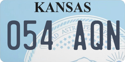 KS license plate 054AQN