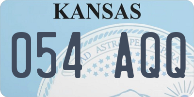 KS license plate 054AQQ