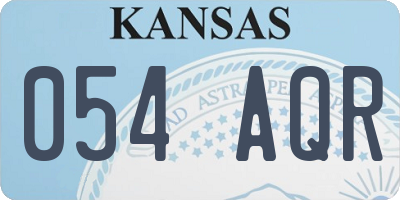 KS license plate 054AQR