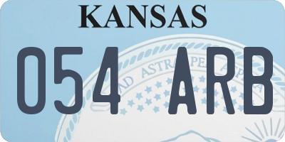 KS license plate 054ARB