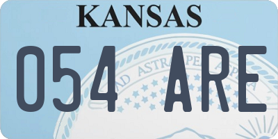 KS license plate 054ARE
