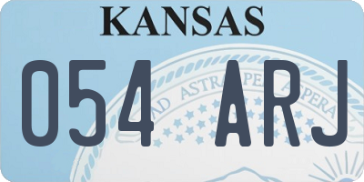 KS license plate 054ARJ