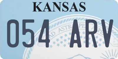 KS license plate 054ARV