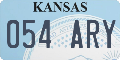 KS license plate 054ARY