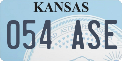 KS license plate 054ASE