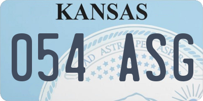KS license plate 054ASG