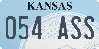 KS license plate 054ASS