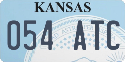 KS license plate 054ATC