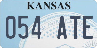 KS license plate 054ATE