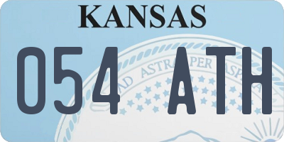 KS license plate 054ATH