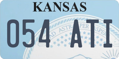 KS license plate 054ATI