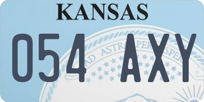 KS license plate 054AXY