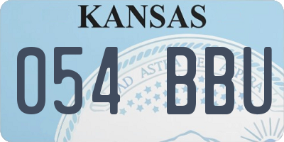 KS license plate 054BBU