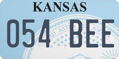 KS license plate 054BEE