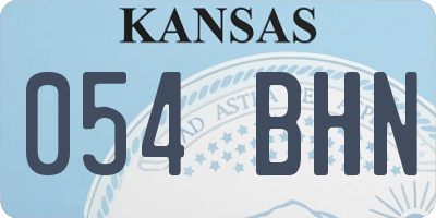 KS license plate 054BHN