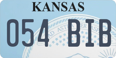 KS license plate 054BIB