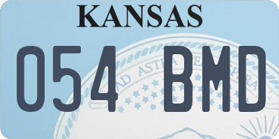 KS license plate 054BMD