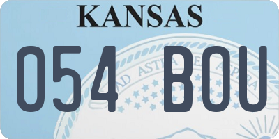 KS license plate 054BOU