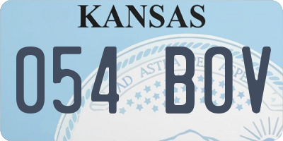 KS license plate 054BOV