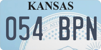 KS license plate 054BPN