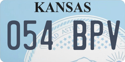 KS license plate 054BPV