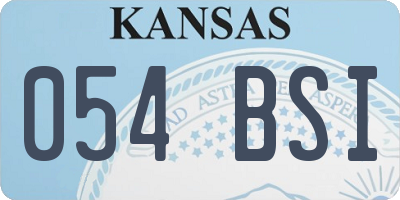 KS license plate 054BSI