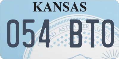 KS license plate 054BTO