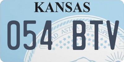KS license plate 054BTV