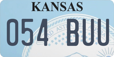 KS license plate 054BUU