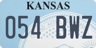 KS license plate 054BWZ