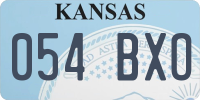 KS license plate 054BXO