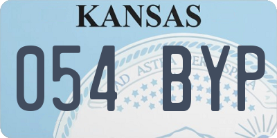 KS license plate 054BYP
