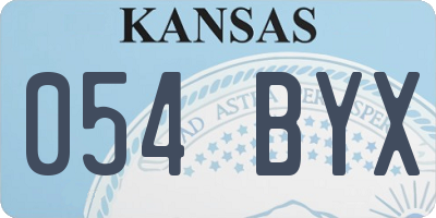KS license plate 054BYX