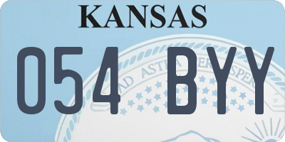 KS license plate 054BYY