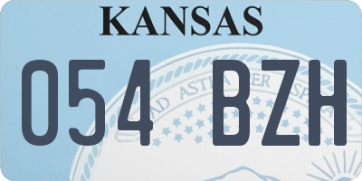 KS license plate 054BZH