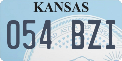 KS license plate 054BZI