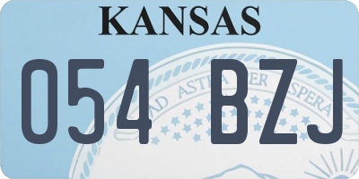KS license plate 054BZJ
