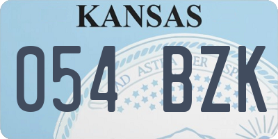 KS license plate 054BZK