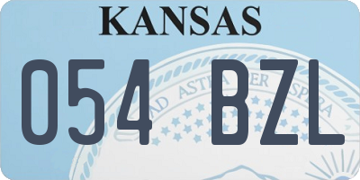 KS license plate 054BZL
