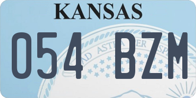 KS license plate 054BZM