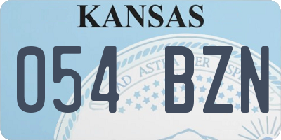 KS license plate 054BZN