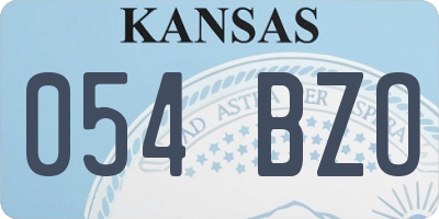 KS license plate 054BZO