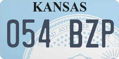 KS license plate 054BZP