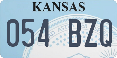 KS license plate 054BZQ