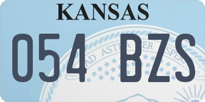 KS license plate 054BZS