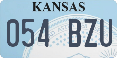 KS license plate 054BZU